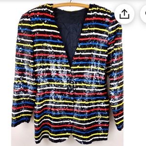 Gorgeous Sequin Colorful Blazer Sz. M